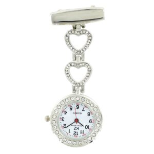 Montre Infirmière Métal Strass Coeur KRAZY