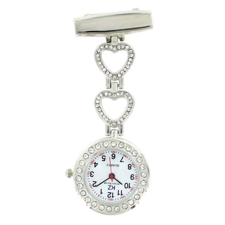 Montre Infirmière Métal Strass Coeur KRAZY