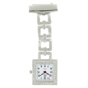 Montre Infirmière Métal Strass Carré KRAZY