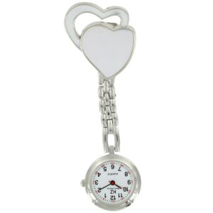 Montre Infirmière Métal Cœur Blanc KRAZY