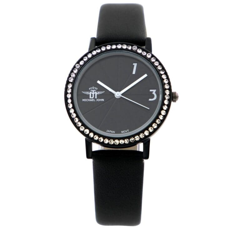 Montre Femme Noir Strass M. JOHN