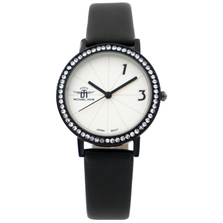 Montre Femme Noir avec Strass M. JOHN