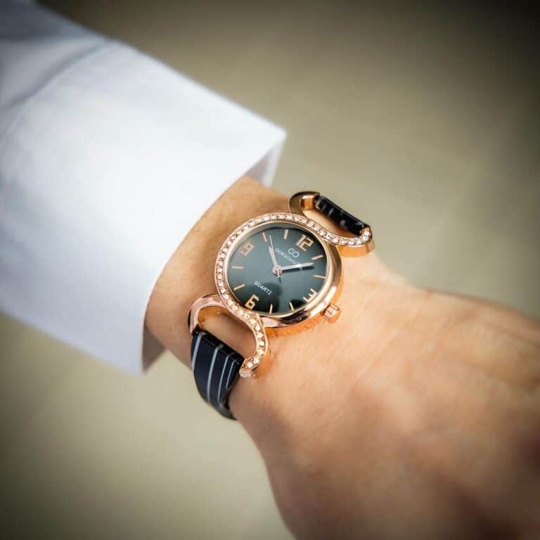 Coffret Montre Femme Métal Rose Bleu GIORGIO