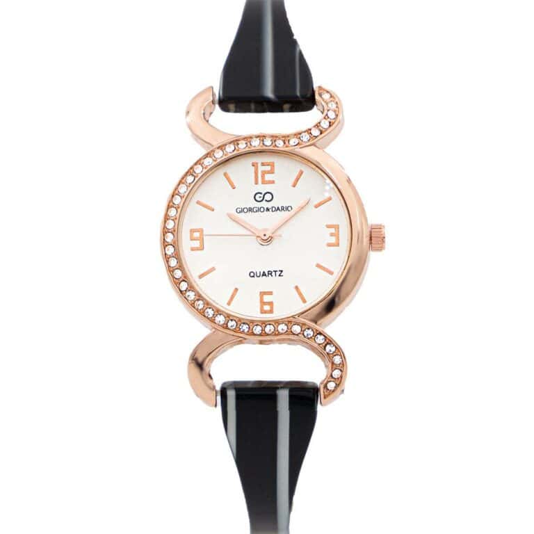 Coffret Montre Femme Métal Rose Noir GIORGIO