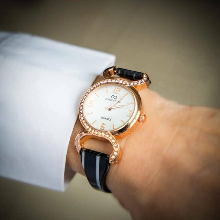 Coffret Montre Femme Métal Rose Noir GIORGIO