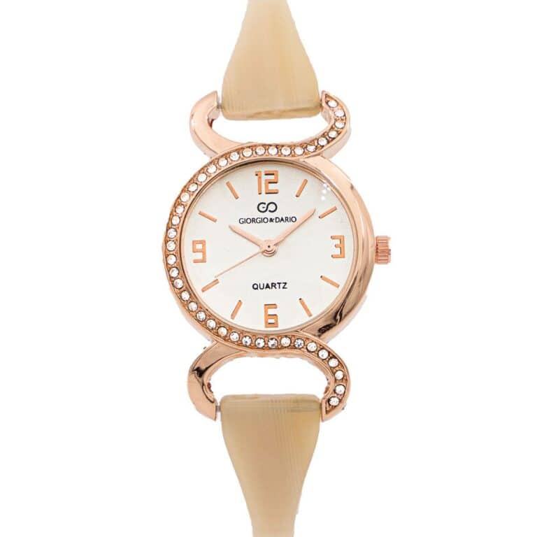 Coffret Montre Femme Métal Rose Beige GIORGIO