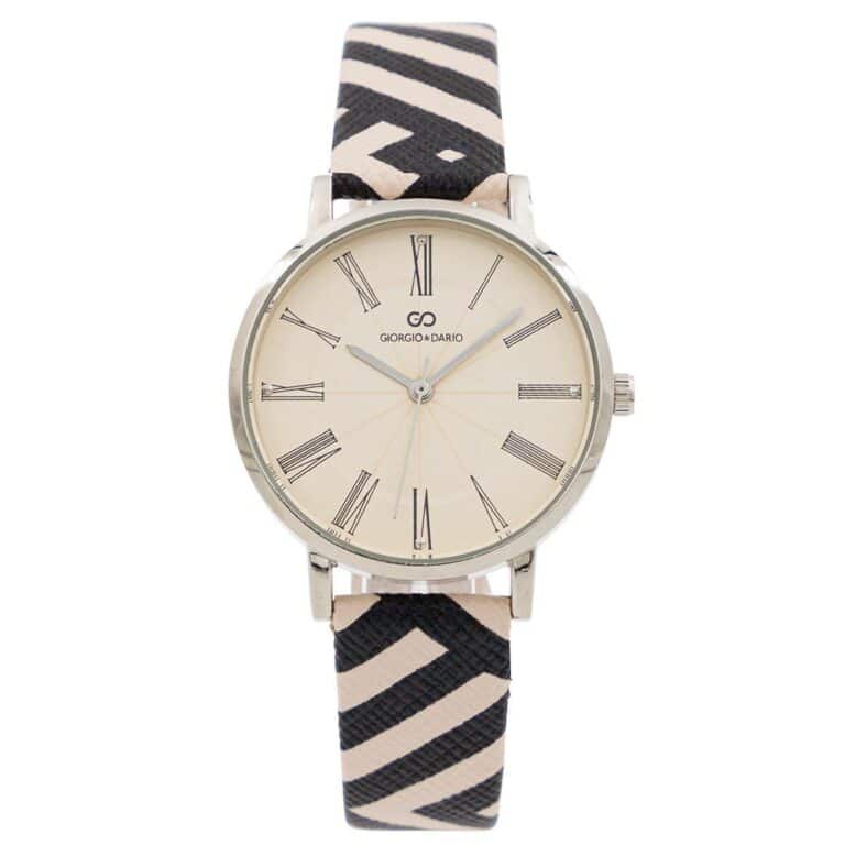 Montre Femme Zébrée Noir Rose GIORGIO