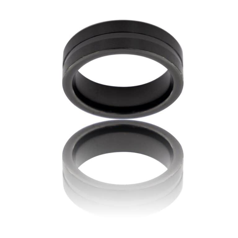 Très JolieBague Acier Noir Mâte Homme MATA