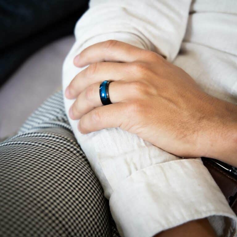 Bague Acier Bleu Mâte Homme BANGA