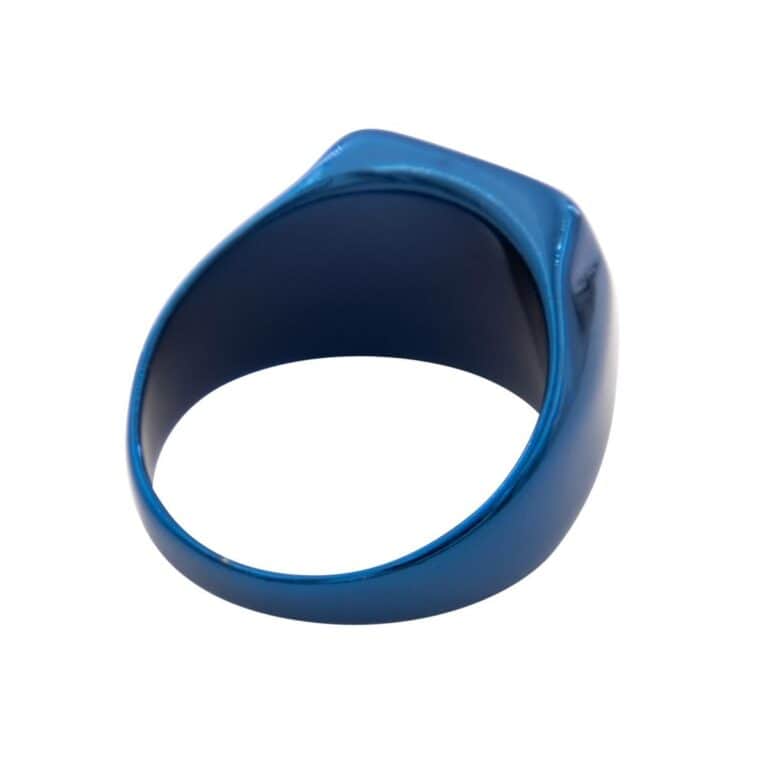 Chevalière en Acier Bleu Homme ENIGMA