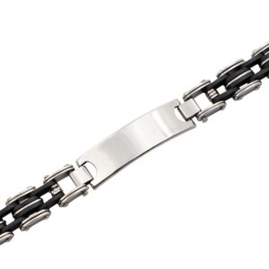 Gourmette d' Homme Acier Caoutchouc