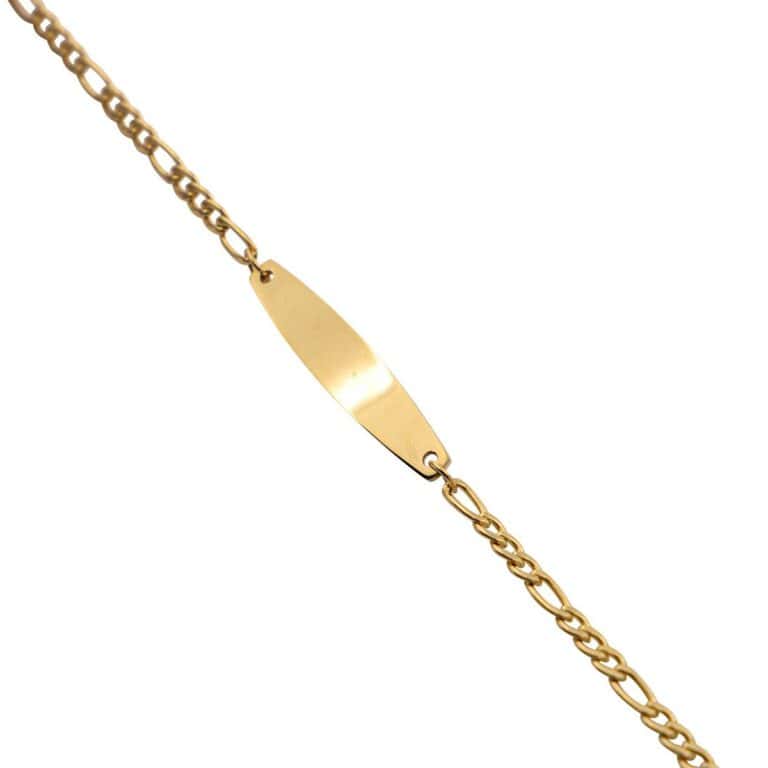 Gourmette Bracelet Femme Acier Doré