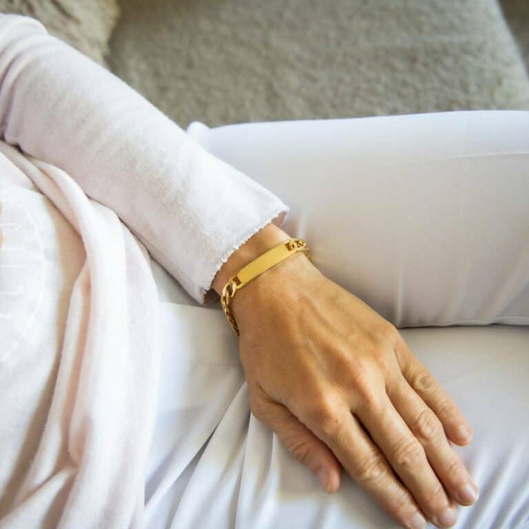 Gourmette Bracelet Femme Acier Doré