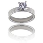 Bague Femme Acier Solitaire DIAMELA