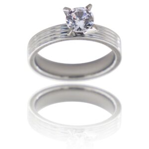 Bague Femme Acier Solitaire DIAMELA
