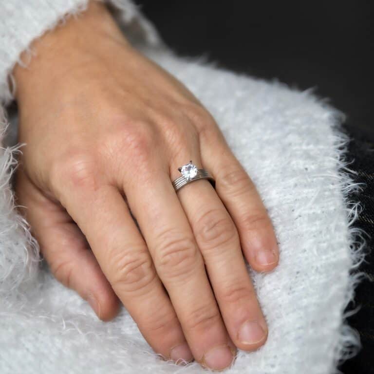 Bague Femme Acier Solitaire DIAMELA