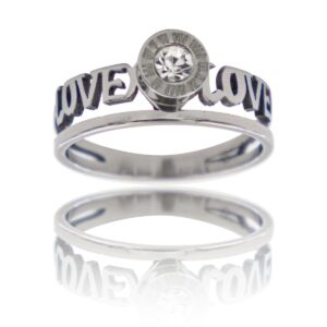 Bague Femme Acier Solitaire LOVA