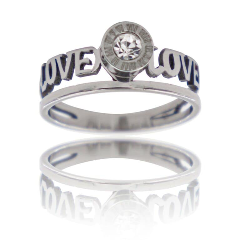 Bague Femme Acier Solitaire LOVA