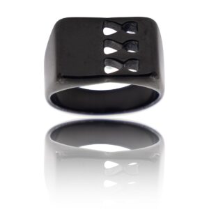 Coffret Chevalière Homme Acier Noir GRIFFONA