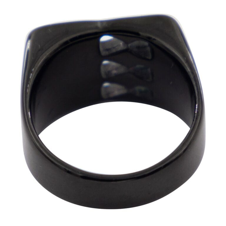 Coffret Chevalière Homme Acier Noir GRIFFONA