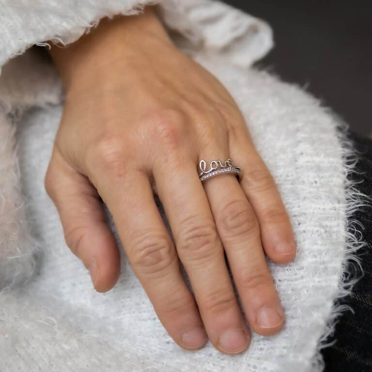 Coffret Bague Femme Rhodium Cœur LOVA