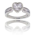 Coffret Bague Femme Rhodium Cœur LOVA