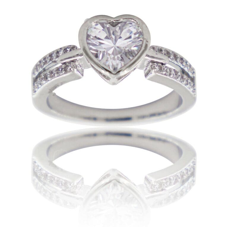 Coffret Bague Femme Rhodium Cœur LOVA