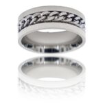 Bague Anneau Homme Acier CHAINA