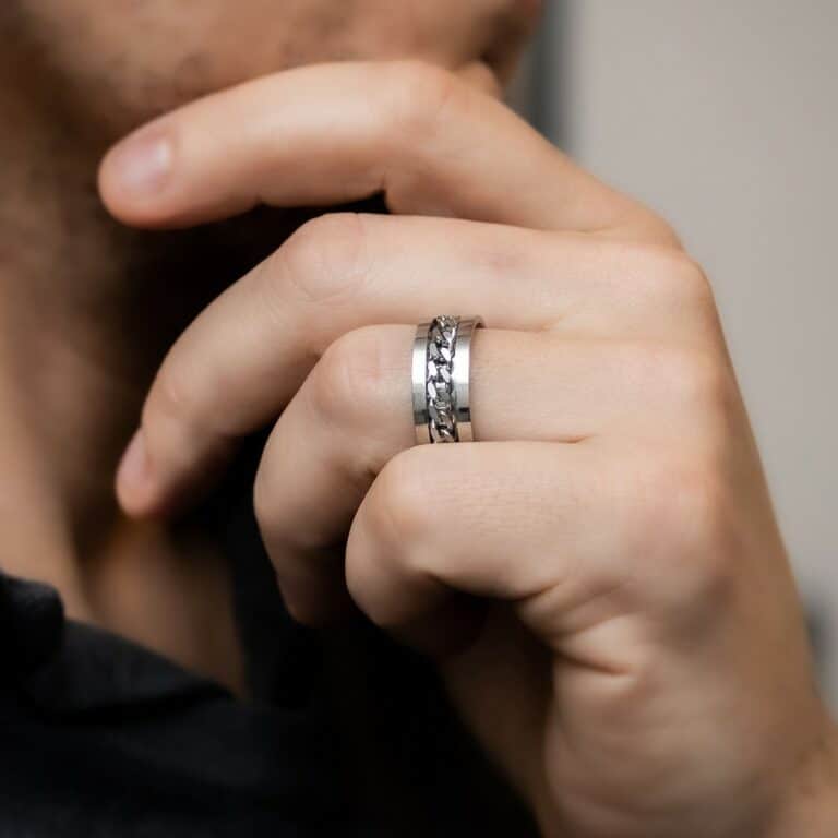 Bague Anneau Homme Acier CHAINA