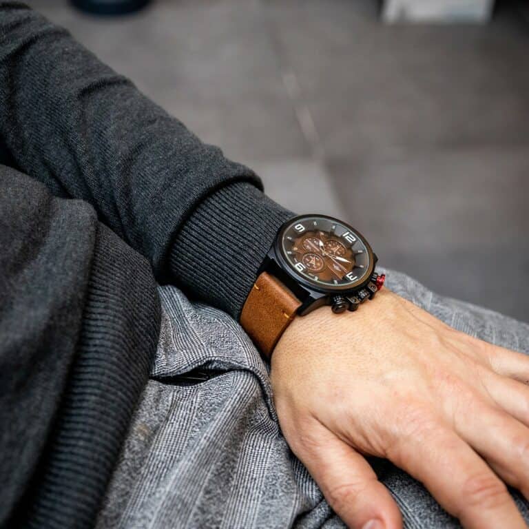 Jolie Montre Homme Marron M. JOHN