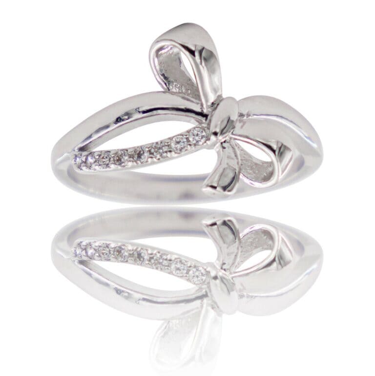 Coffret Bague Femme Rhodium Nœud SCULA