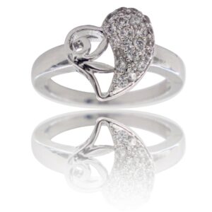 Coffret Bague Femme Rhodium Coeur TUCA