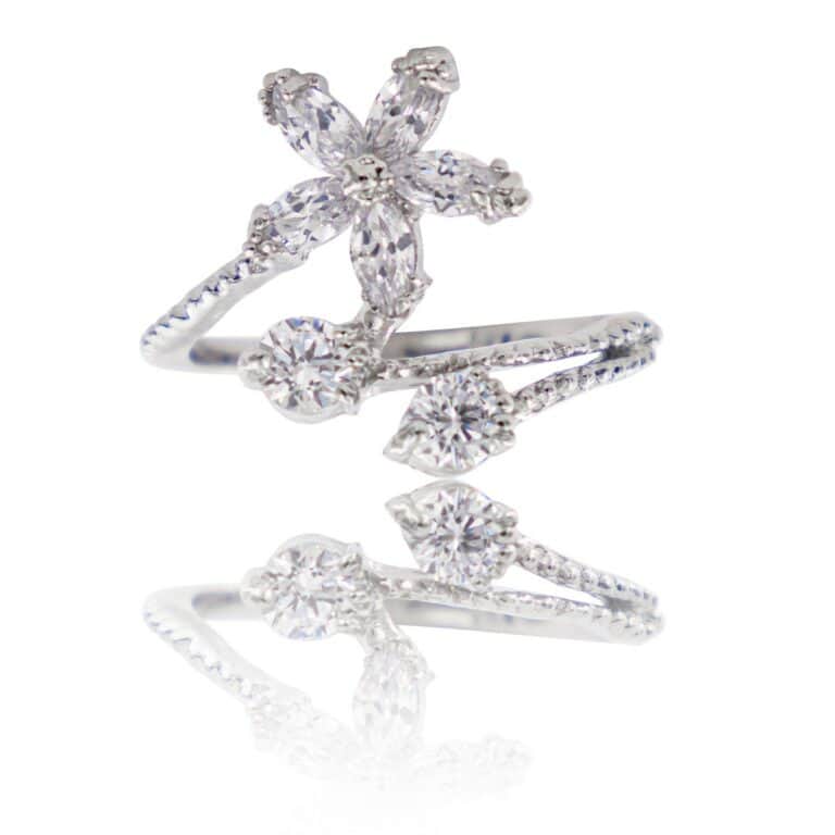 Coffret Bague Femme Rhodium Fleur VEGA