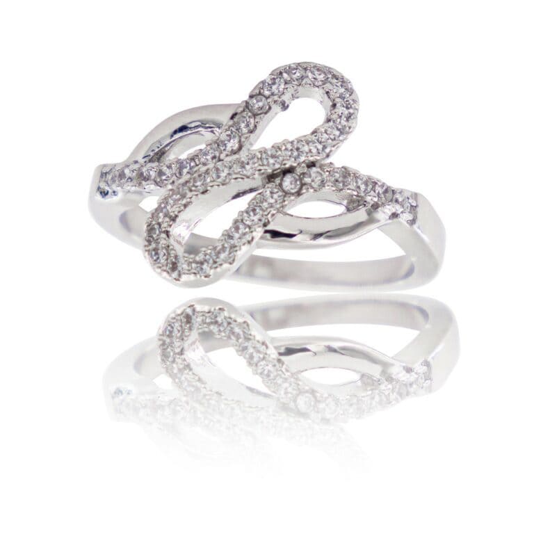 Coffret Bague Femme Rhodium Ruban OCTA