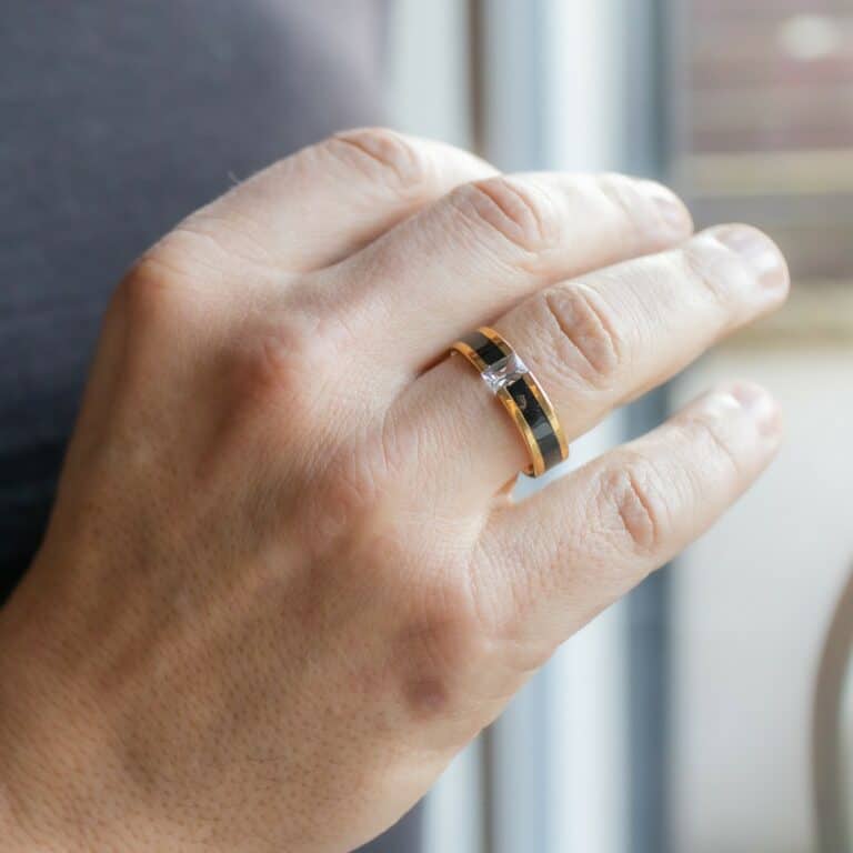 Bague Anneau Homme Acier Doré ALTAIR