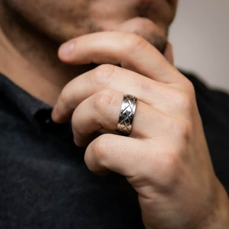 Bague Anneau Homme Acier DELTA