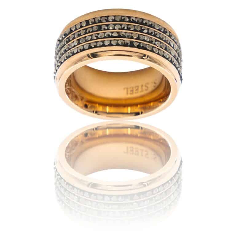 Coffret Bague Femme Acier strass