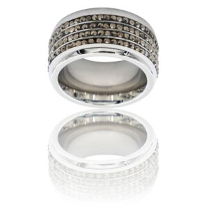 Coffret Bague Femme Acier strass