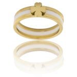 Coffret Bague Femme Céramique Acier Trêfle