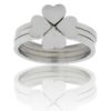 Quatre Bagues Femme Acier Trêfle Cœur