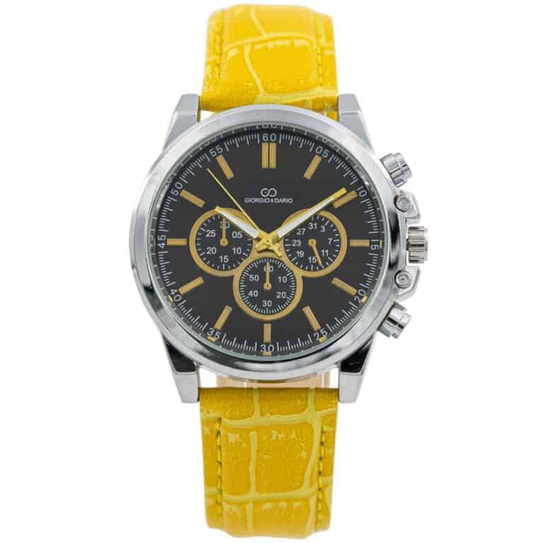 Coffret Montre Homme Jaune GIORGIO