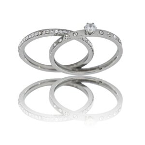 Coffret Duo de Bagues Strass Femme BORA