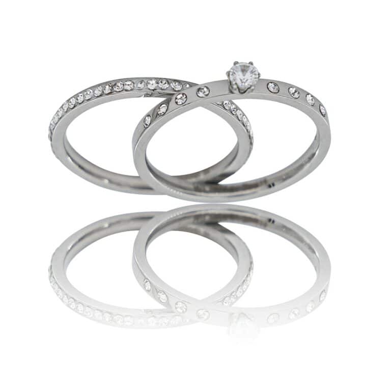 Coffret Duo de Bagues Strass Femme BORA