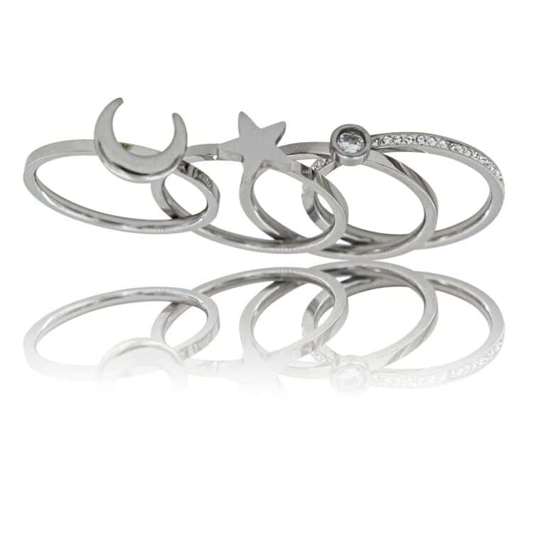 Coffret Quatre Bagues Strass Femme STELLA