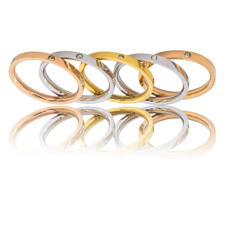 Coffret Cinq Bagues avec Strass Femme BALA