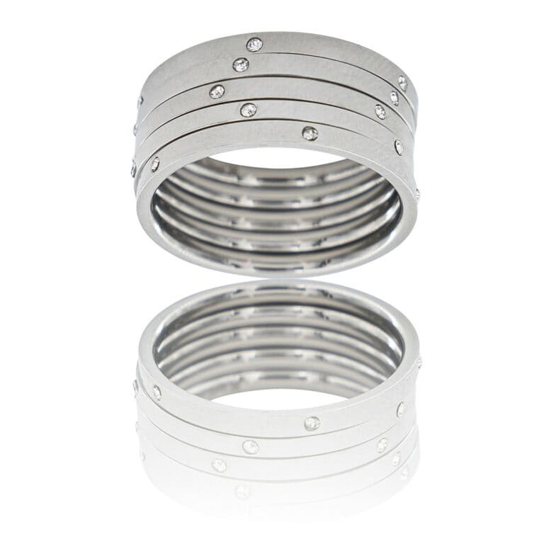 Coffret avec Cinq Bagues Strass Femme BALA