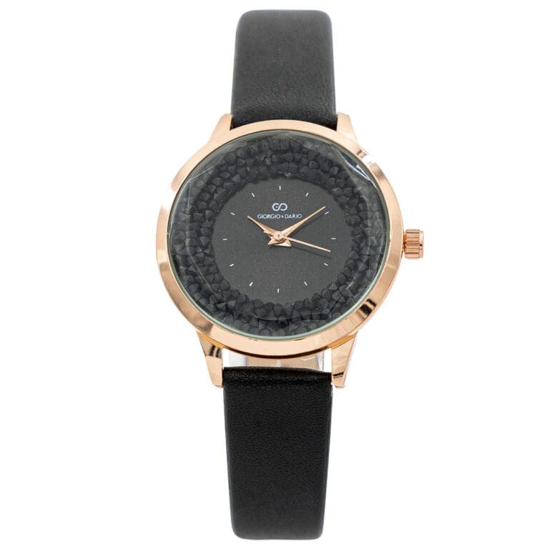 Montre Femme Noir avec Strass GIORGIO