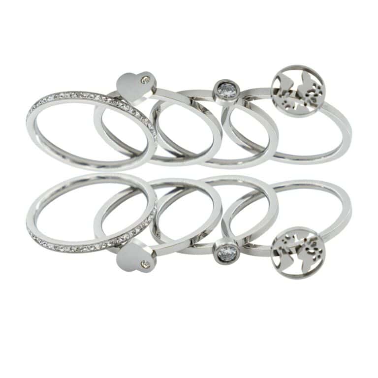 Quatre Bagues Femme Strass DAPHNEE