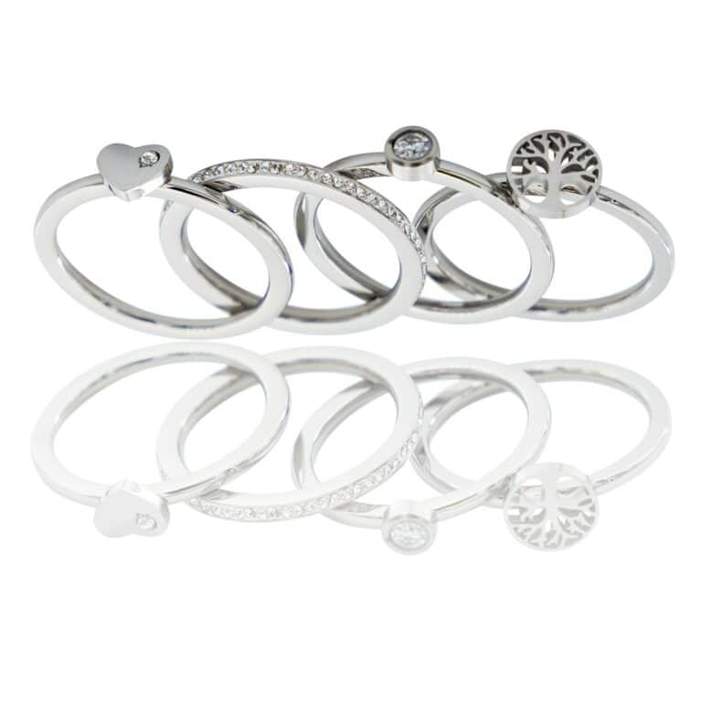 Quatre Bagues Femme Strass DAPHNEE