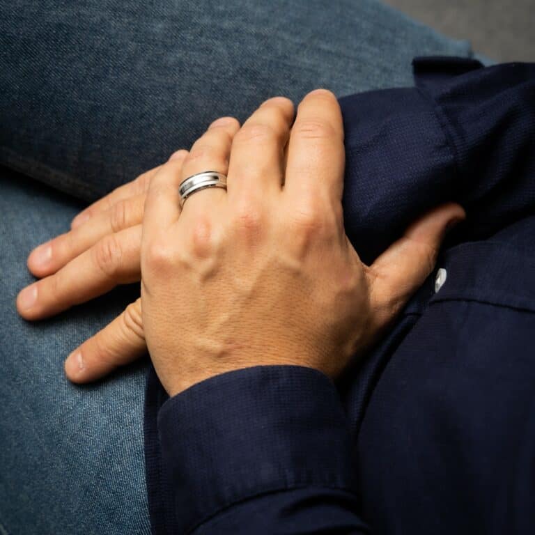 Bague Anneau Homme Acier